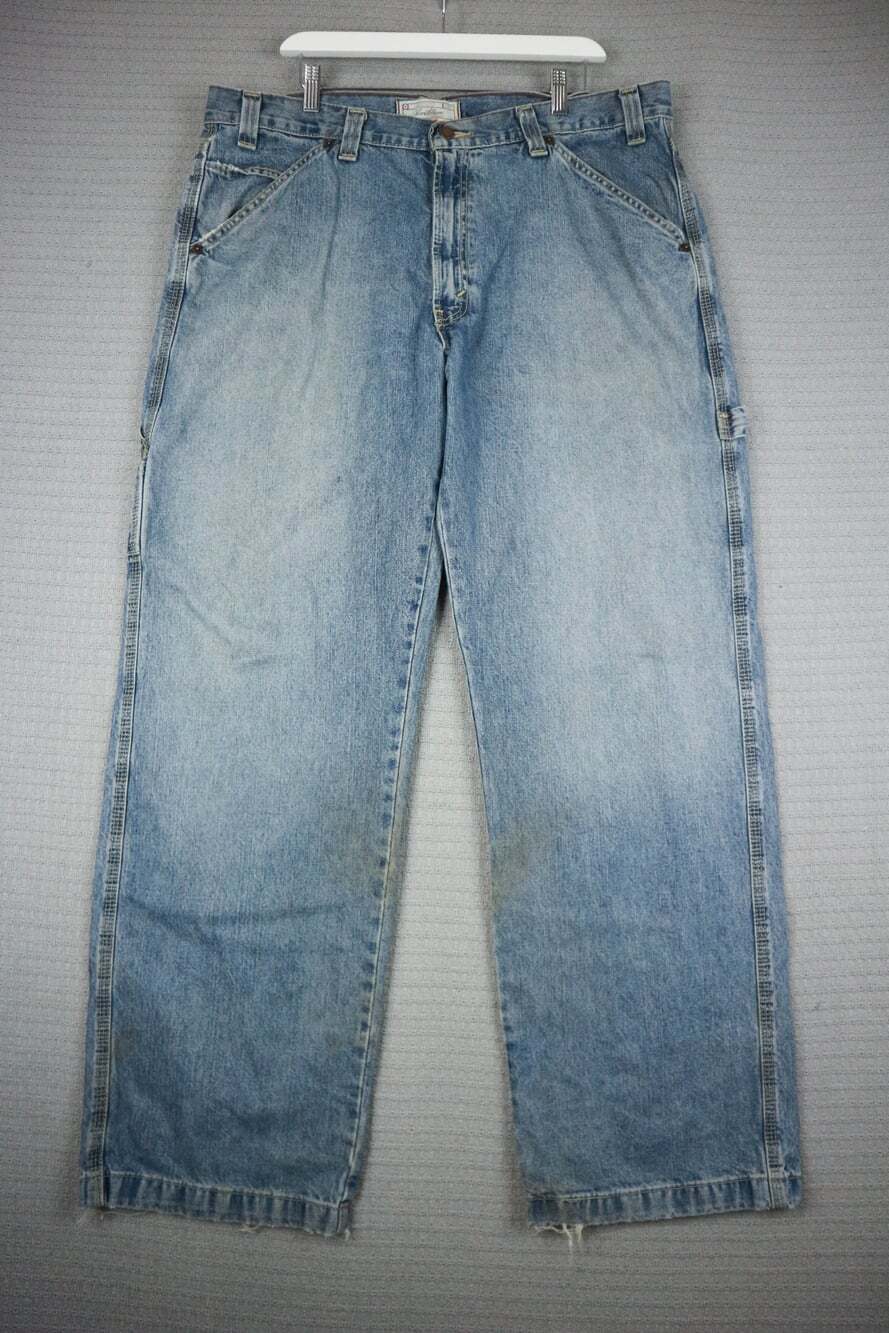 Levi's Strauss Mens Straight Cut Baggy Carpenter Light Wash Denim Mens 38x32